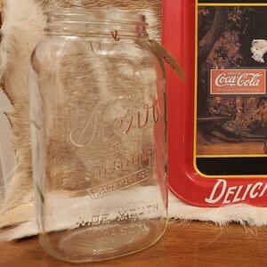 Vintage Kerr Wide Mouth Mason 1/2 Gallon Jar